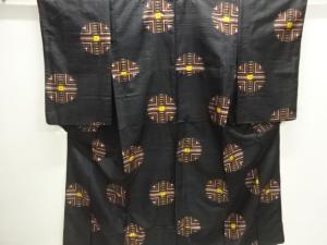 アンティーク　抽象模様織り出し銘仙着物